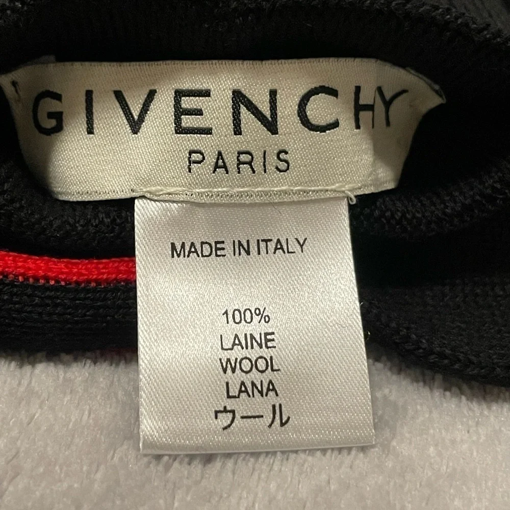 NEW Givenchy Black Logo Wool Gloves